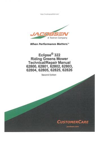 Jacobsen Riding Greens Mower Eclipse 322 Workshop Service Repair Manual