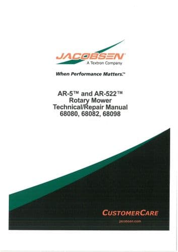 Jacobsen Rotary Mower AR-5, AR-522 Workshop Service Manual