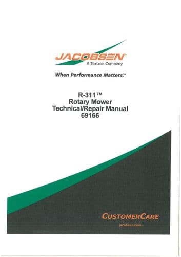 Jacobsen Rotary Mower R 311 Workshop Service Manual - R311