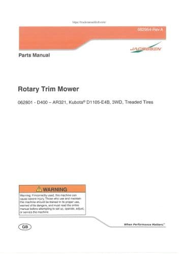 Jacobsen Rotary trim Mower AR321 Parts Manual