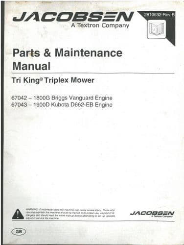 Jacobsen Tri-King Triplex Grass Mower Machine Parts and Maintenance Manual