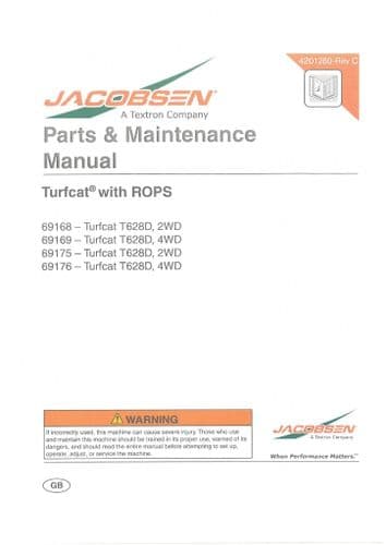 Jacobsen Turfcat T628D Operators Manual & Parts List