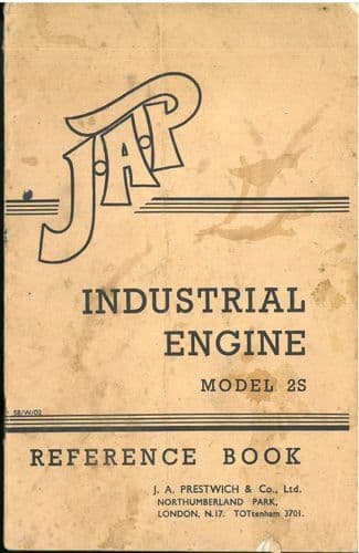 JAP Industrial Engine - Model 2S Operators Manual with Parts List