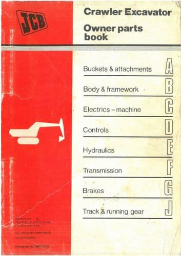 JCB 805 806 807 808 & 806B Excavator Parts Manual