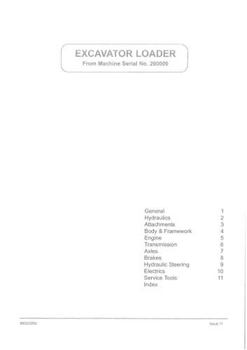 JCB Backhoe Excavator Loader 3CX SN 290000 to 400000 - Workshop Service Manual