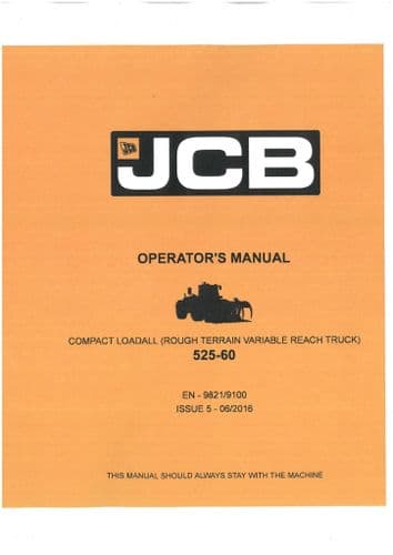 JCB Compact Loadall Telehandler 525-60 Operators Manual
