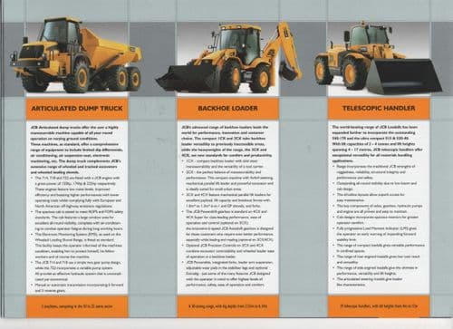 JCB Construction Range Brochure