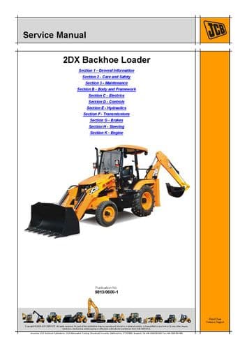 JCB Digger Backhoe Loader 2DX Workshop  Service Manual