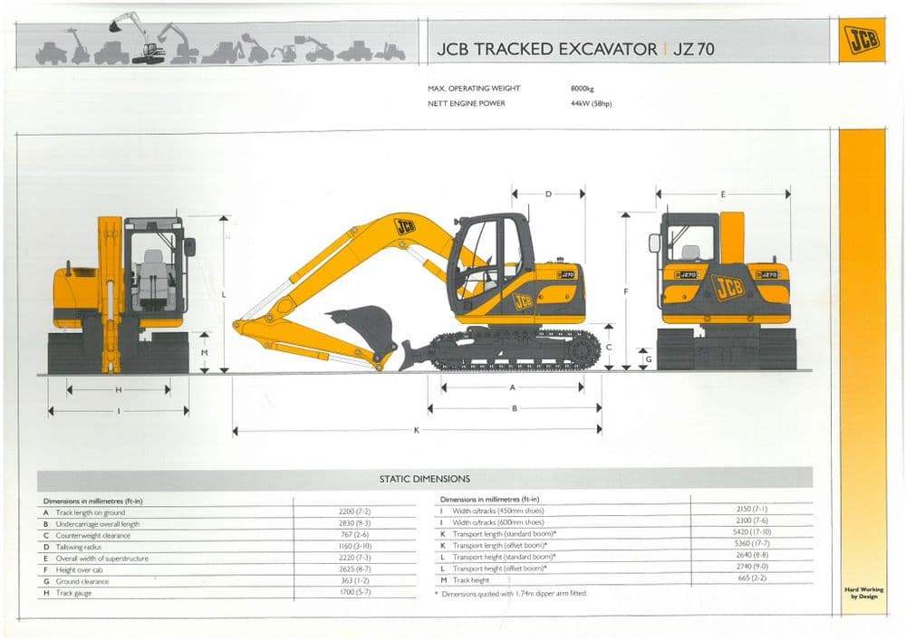 JCB Excavator Tracked JZ70 Brochure