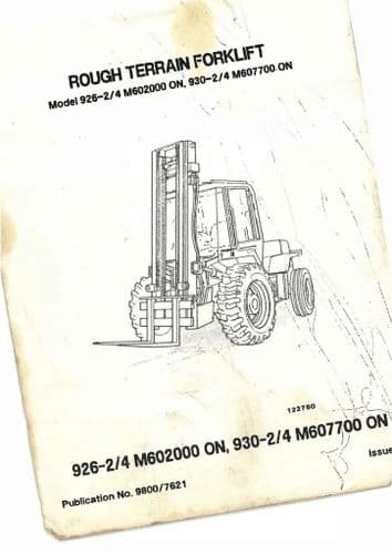 JCB Forklift 926-2 926-4 930-2 & 930-4 Parts Manual