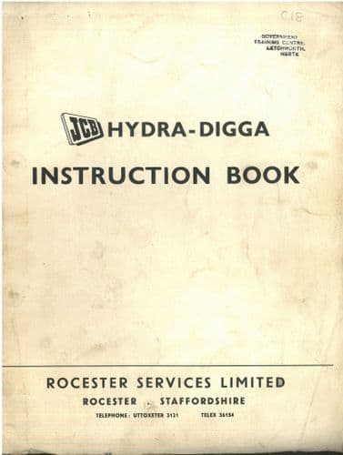 JCB Hydra-Digga Digger Operators Manual