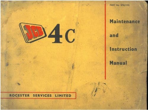 JCB Hydraulic Excavator Shovel 4C Operators Manual