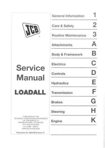 JCB Loadall 520-55RS, 520-55AWS, 526-55, 520, 526, 526S & 520SP Service Repair  Manual