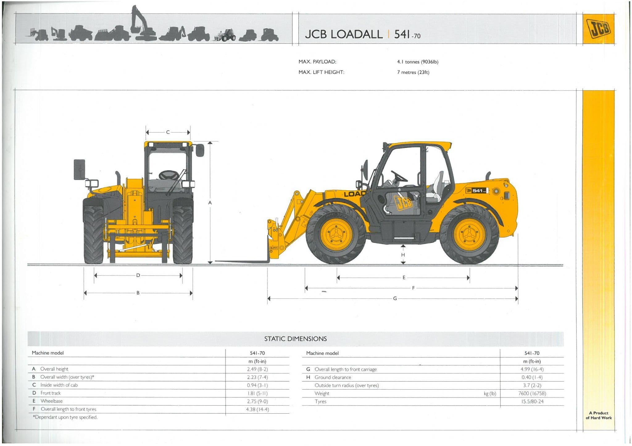 Loadall Loader JCB Loadall 541 70 Brochure