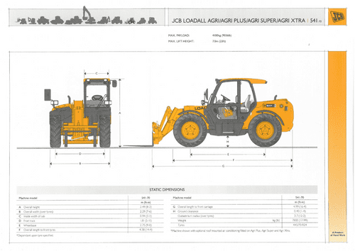 JCB Loadall Agri/Agri Plus/Agri Super/Agri Xtra 541.70 Brochure - 541-70 541 70