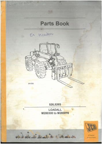 JCB Loadall Telescopic Handler 526 & 526S Parts Manual