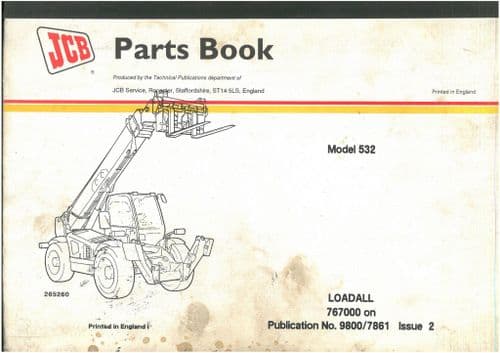 JCB Loadall Telescopic Handler 532 Parts Manual