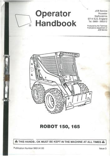 JCB Loader Robot 150 & 165 Operators Manual.