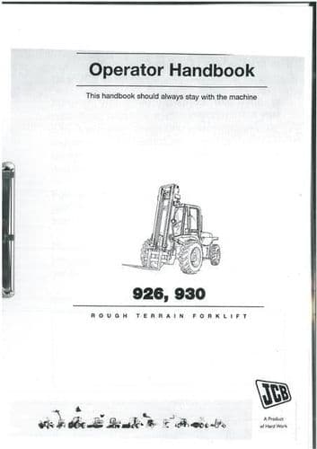 JCB Rough Terrain Forklift 926 & 930 Operators Manual