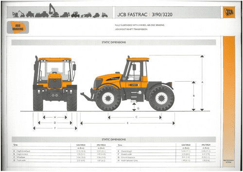JCB Tractor Fastrac 3190 & 3220 Brochure