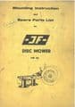 JF Disc Mower CM 151 CM151 Operators & Parts Manual - ORIGINAL