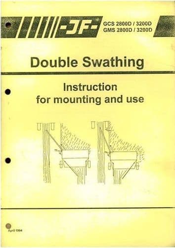 JF Double Swarthing Instruction for Mounting & Use Manual GCS 2800D 3200D & GMS 2800D 3200D