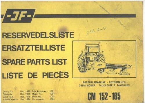 JF Drum Mower CM152 - CM165 Parts Manual - CM 152 165