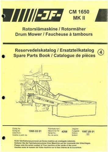 JF Drum Mower CM1650 MKII Parts Manual - CM 1650