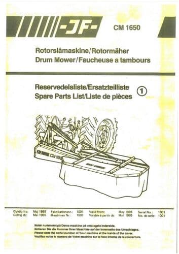 JF Drum Mower CM1650 Parts Manual CM 1650