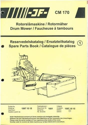 JF Drum Mower CM170 CM 170 Parts Manual