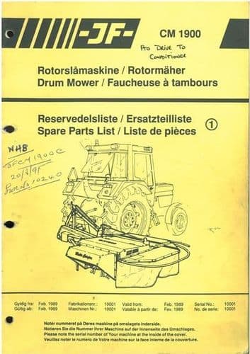 JF Drum Mower CM1900 CM 1900 Parts Manual