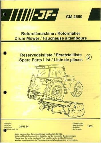 JF Drum Mower CM2650 Parts Manual - CM 2650