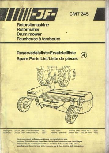 JF Drum Mower CMT245 Parts Manual - CMT 245