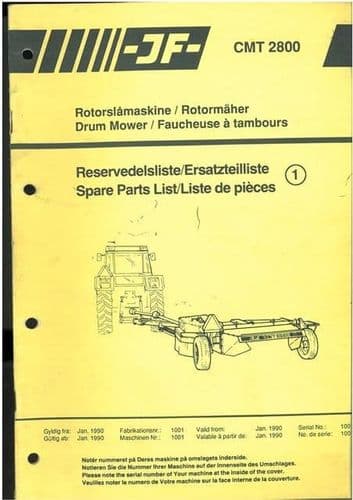 JF Drum Mower CMT2800 CMT 2800 Parts Manual