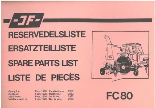JF Forage Harvester FC80 Parts Manual FC 80