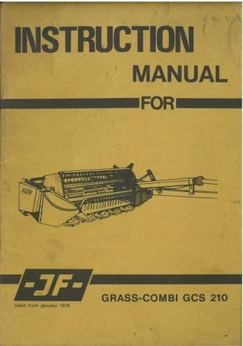 JF Mower Grass-Combi GCS210 Operators Manual -  GCS 210