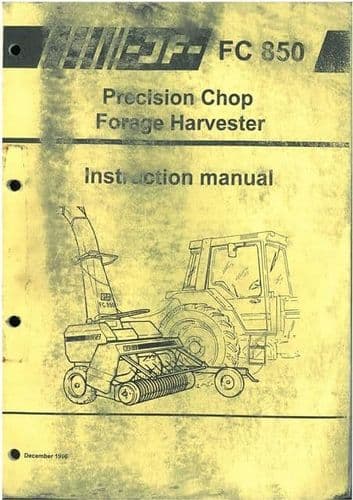 JF Precision Chop Forage Harvester FC850 Operators Manual - Forager FC 850