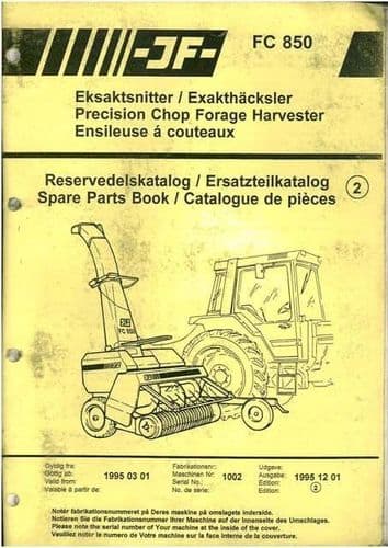 JF Precision Chop Forage Harvester FC850 Parts Manual - Forager FC 850