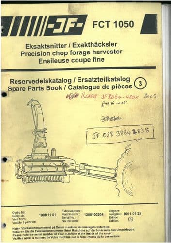 JF Precision Chop Forage Harvester FCT1050 Parts Manual - Forager FCT 1050