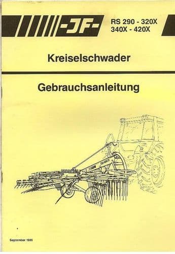 JF Rotary Rake RS290 RS320X RS340X RS420X Operators Manual