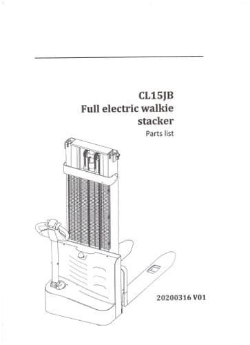Jialift Forklift Full Electric Walkie Stacker CL15JB Parts Manual