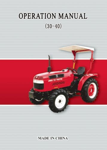 Jinma Tractor HHJM 30-40 300B 304B 350 354 400A 404 Operators Manual
