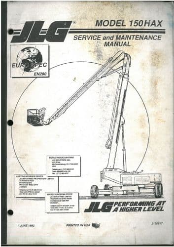 JLG Articulating Boom Lift 150HAX Workshop Service Repair Manual 150 HAX