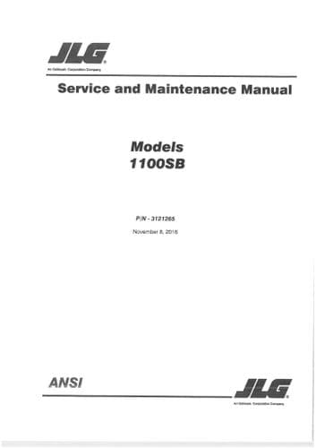 JLG Boom Lift 1100SB Workshop Manual