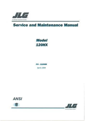 JLG Boom Lift 120HX Workshop Manual