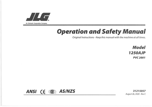 JLG Boom Lift 1250AJP Operators Manual