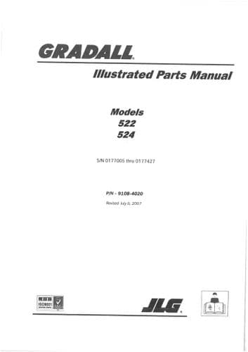 JLG Gradall Telehandler 522 524 Parts Manual