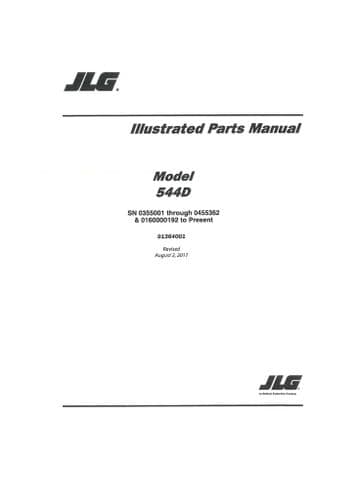 JLG Gradall Telehandler 544D Parts Manual