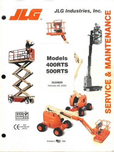 JLG High Platform Cherry Picker High Lift 400RTS 500RTS Operators Manual