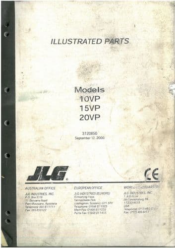 JLG High Platform Cherry Picker Lift 10VP 15VP 20VP Parts Manual 10 15 20 VP